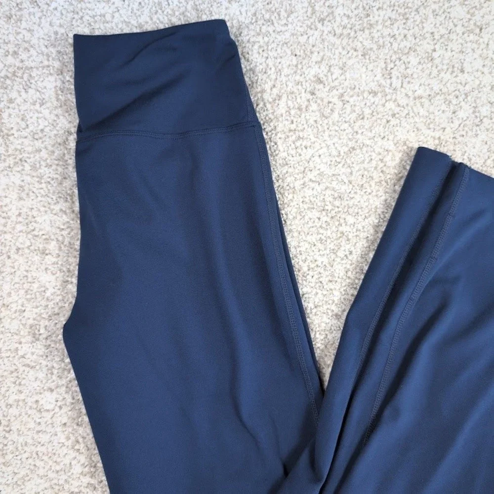 Seahorse Fine Bootcut Yoga Pants S High Waist Athletic Flare Leggings Blue Small